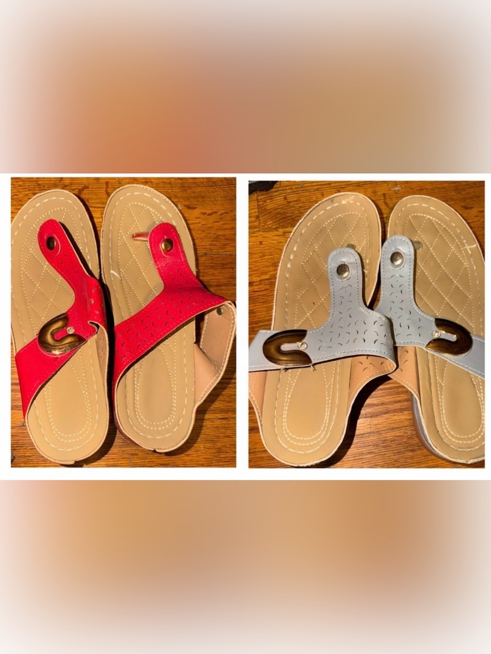 2 pair bundle of Vegan Leather Sandals size 9